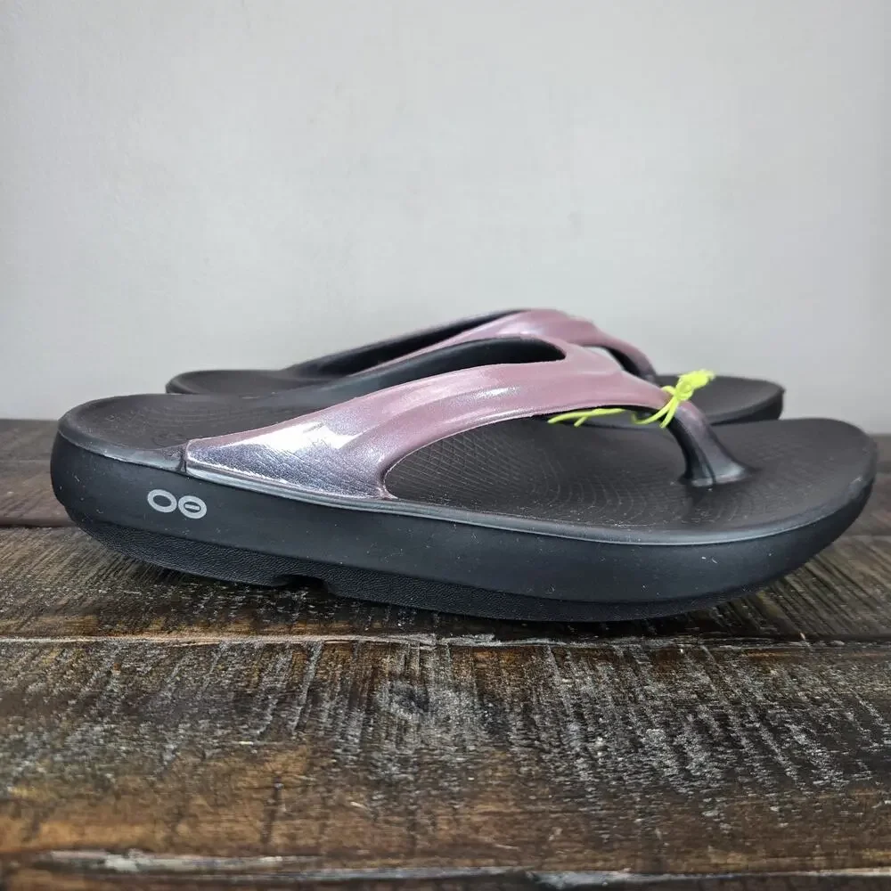 NEW Oofos Oolala Womens Size 7 Recovery Slip-On Flip Flops Sandals Rosewood